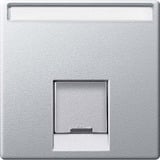 Merten Zentralplatte einfach mit Schriftfeld und Verschlussschieber, Abdeckung aluminium, Retail