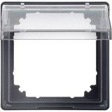 Merten Zwischenring Aquadesign mit Klappdeckel transparent, Abdeckung anthrazit, Retail