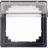 Merten Zwischenring Aquadesign mit Klappdeckel transparent, Abdeckung anthrazit, Retail