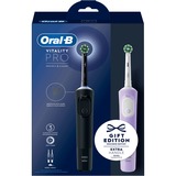 Braun Oral-B Vitality Pro D103 Duo, Elektrische Zahnbürste schwarz/lila, Black/Lilac Violet, inkl. 2. Handstück