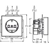 Busch-Jaeger Schutzkontaktsteckdose mit LED Kontrolllicht aluminium, Retail