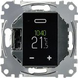 Merten Temperaturregler-Einsatz mit Touch-Display, programmierbar, Universal, MEG5776-0000, Heizungsthermostat schwarz, Retail