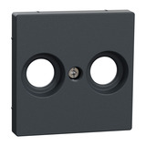 Merten Zentralplatte für Antennendose, Typ MEG4122-0414, Einsatz und Abdeckung für Kommunikationstechnik anthrazit, Retail