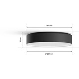 Philips HUE White Ambiance Enrave Deckenleuchte S, LED-Leuchte schwarz, inkl. Dimmschalter