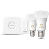 Philips HUE White Ambiance Starter-Set: E27 Lampe A60 Doppelpack + Dimmschalter, LED-Lampe 