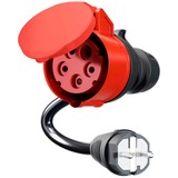 go-e Adapter für Gemini flex 11 kW, CEE rot Drehstrom 16A > Haushaltssteckdose schwarz, 30cm