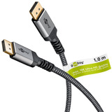 goobay Plus DisplayPort 2.0/2.1 Kabel, 8K @ 144Hz, 54 Gbit/s grau, 1 Meter