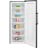 Bomann GSVS 7365, Gefrierschrank edelstahl (dunkel), 2in1-Gerät (umschaltbar auf Kühlen)