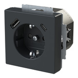 Busch-Jaeger Schukosteckdose mit USB-A und USB-C Anschlüssen anthrazit, Retail