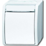 Busch-Jaeger Wechselschalter 2601/6 Wippe mit Komplettgehäuse weiß, Retail