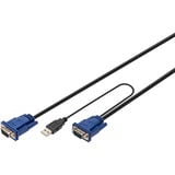 Digitus KVM-Kabelsatz USB DS-19231, für KVM-Konsolen, Y-Kabel schwarz, 1,8 Meter