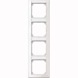 Merten Rahmen vierfach mit Beschriftungsträger, Typ 470419, glänzend, Thermoplast weiß (glänzend), Retail