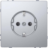 Merten Schutzkontakt-Steckdose mit Steckklemmen, Unterputz, 16 Ampere, 250 Volt, 50 Hertz edelstahl, Retail