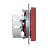 Merten Schutzkontakt-Steckdose mit erhöhtem Berührungsschutz und Schriftfeld, Unterputz, 16 Ampere, 250 Volt rot (glänzend), Retail