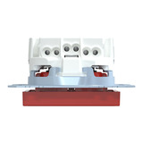 Merten Schutzkontakt-Steckdose mit erhöhtem Berührungsschutz und Schriftfeld, Unterputz, 16 Ampere, 250 Volt rot (glänzend), Retail