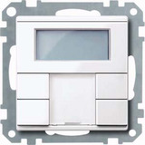 Merten Taster 2-fach mit Raumtemperaturregler für System M, mit Display und Busankopplung weiß (glänzend), Retail