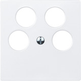 Merten Zentralplatte polarweiß für Antennendose 4-Loch Typ 295319, Unterputz, Kunststoff weiß (matt), Retail