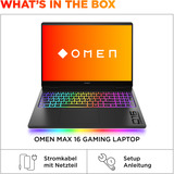 OMEN 16 MAX 16-ah0170ng, Gaming-Notebook schwarz, Intel® Core™ Ultra 7 255HX, NVIDIA GeForce RTX 5080, 64 GB DDR5, 2 TB (2 TB SSD), Windows 11 Home