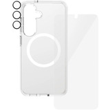 PanzerGlass Flagship 3-in-1 Set transparent/weiß, Samsung Galaxy S25, QI-kompatibel, EasyAligner