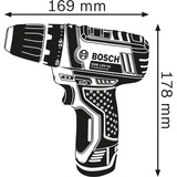 Bosch Akku-Bohrschrauber GSR 12V-15 Professional, 12Volt blau/schwarz, 2x Li-Ionen Akku 2,0Ah, 25 Bits