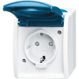 Busch-Jaeger Steckdose mit Klappdeckel Typ F 20 EBW-53 blau, Retail