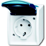 Busch-Jaeger Steckdose mit Klappdeckel Typ F 20 EBW-53 blau, Retail