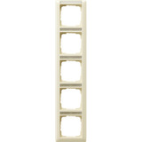 Gira Abdeckrahmen 5-fach mit Beschriftungsfeld glänzend weiß, Retail