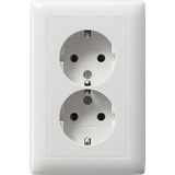Gira GIRA Schuko-Doppelst.ds. rws-gl kompakt 078203, Steckdose weiß, Retail