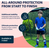 HUDORA Schienbeinschützer mit Knöchelschutz, Protektoren rot, Größe S