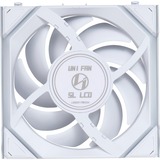 Lian Li UNI FAN SL120 LCD Wireless Reverse 3er-Pack inkl. Controller, Gehäuselüfter weiß, 124.5 mm
