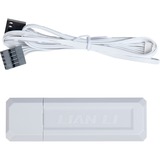 Lian Li UNI FAN SL120 LCD Wireless Reverse 3er-Pack inkl. Controller, Gehäuselüfter weiß, 124.5 mm