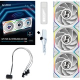 Lian Li UNI FAN SL120 LCD Wireless Reverse 3er-Pack inkl. Controller, Gehäuselüfter weiß, 124.5 mm