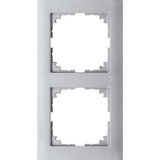 Merten Rahmen zweifach, Thermoplast, matt, Schutzart IP20, Klemmbefestigung, 83x154x12 mm aluminium, Retail