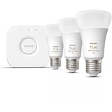 Philips HUE White & Color Ambiance Starter-Set: E27 Smarte Lampe A60 Dreierpack, LED-Lampe 
