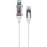 goobay Ethernet-Adapterkabel USB-A 3.2 Gen1 > RJ-45, Slim weiß, 3 Meter