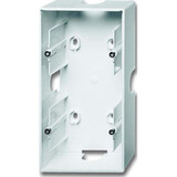 Busch-Jaeger Aufputz-Gehäuse zwei fach mit Doppelauslass schalter weiss weiß, Retail