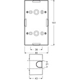 Busch-Jaeger Aufputz-Gehäuse zwei fach mit Doppelauslass schalter weiss weiß, Retail