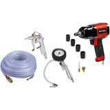 EINHELL Druckluft-Schlagschrauber TC-PW 340 mit Zubehör, Set 10-teilig schwarz/rot, Lösemoment 340 Nm, 1/2"