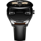 Huawei Watch Buds (Saga-B19T), Smartwatch schwarz, schwarzes Lederamband, inkl. Kopfhörer