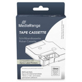 MediaRange Kunststoff-Schriftbandkassette, 12mm, 7m, laminiert,  schwarz auf transparent kompatibel zu Dymo D1/45010/S0720500