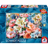 Schmidt Spiele Blumen in Pastell, Puzzle 1000 Teile