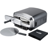 Wilfa CRUST Elektrischer Pizzaofen PO2B-E2200 schwarz, 2.200 Watt, für Pizzen bis ca. Ø 32cm, rotierender Pizzastein