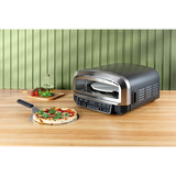 Wilfa CRUST Elektrischer Pizzaofen PO2B-E2200 schwarz, 2.200 Watt, für Pizzen bis ca. Ø 32cm, rotierender Pizzastein
