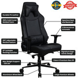 Arozzi Vernazza SoftPU XL, Gaming-Stuhl schwarz, Pure Black