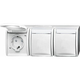 Busch-Jaeger Steckdose 2300/3 Einbau Aufputz weiß, Retail