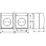 Busch-Jaeger Steckdose 2300/3 Einbau Aufputz weiß, Retail