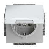 Busch-Jaeger Steckdose mit Klappdeckel edelstahl, Retail