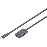 Digitus Aktives USB 3.2 Gen 1 Verlängerungskabel, USB-C Stecker > USB-C Buchse schwarz, 5 Meter, Repeater Kabel