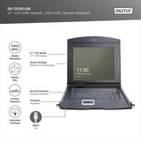 Digitus Modulare HD LCD KVM Konsole mit 17" TFT 1 Port VGA, KVM-Switch schwarz, deutsches Tastaturlayout, 1 Port VGA KVM-Anschluss, Touchpad