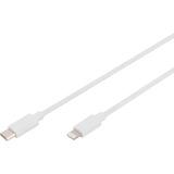 Digitus USB 2.0 Daten-/Ladekabel USB-C > Lightning, MFI zertifiziert weiß, 2 Meter, PD 2.0, Laden mit bis zu 60 Watt